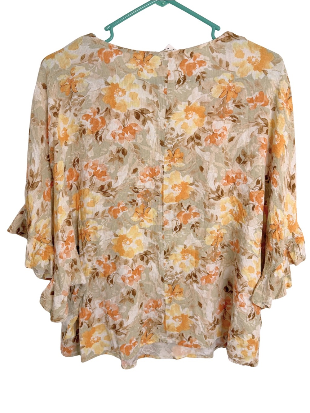 3/$20 ANDREE BY UNIT Floral V-Neck Elbow Sleeve Blouse Size Medium - Picture 2 of 6